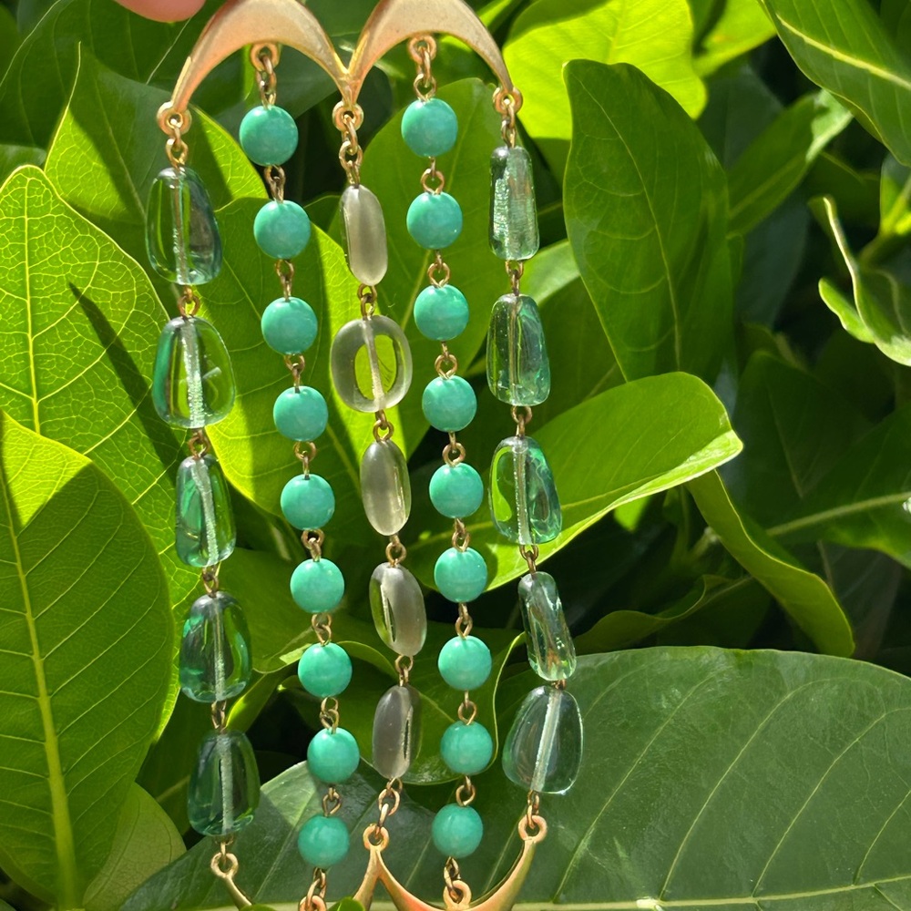 David Aubrey Unique Antique Gold Tone beaded statement bracelet